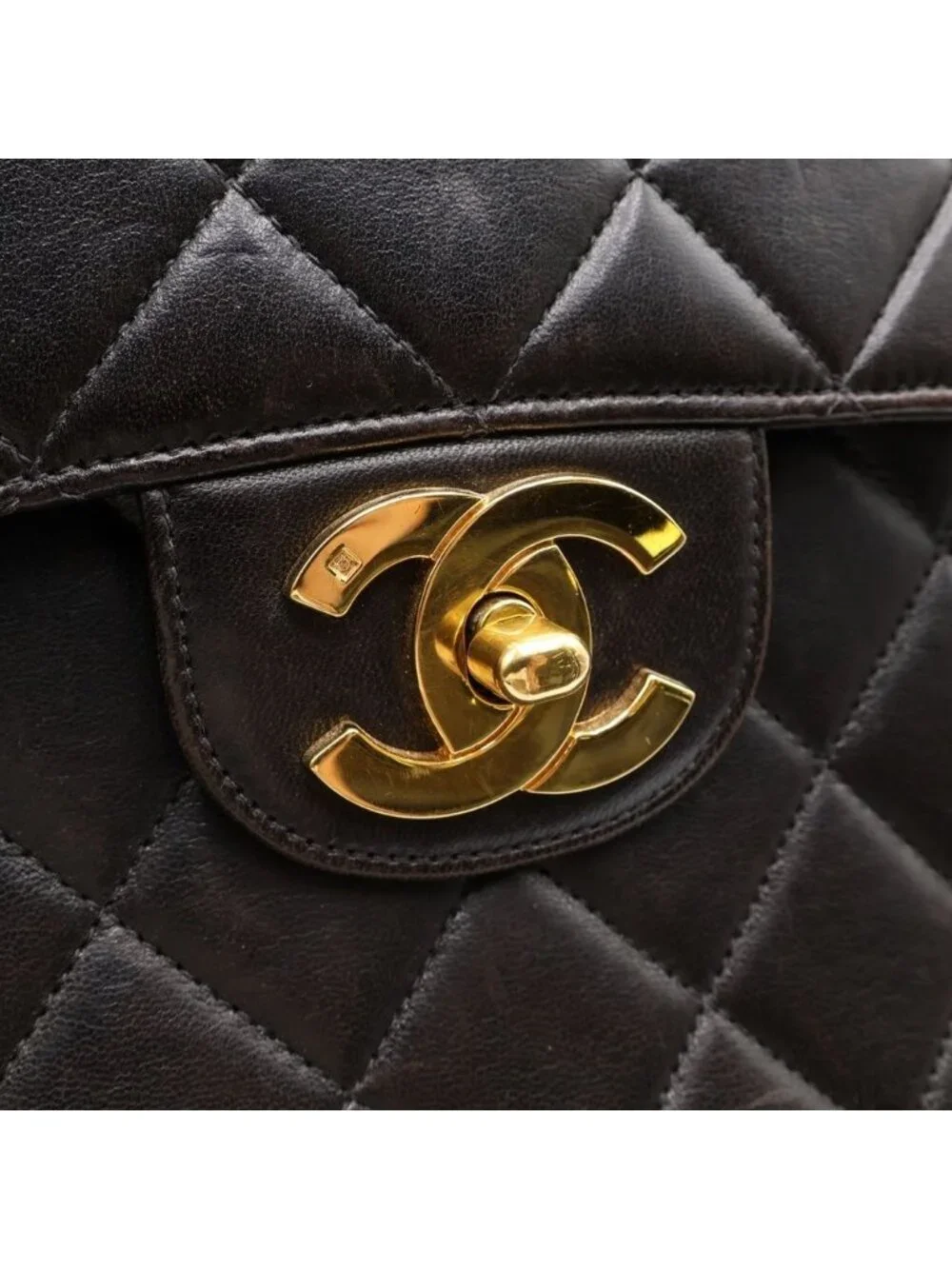 Chanel Maxi Quilted 30 Lambskin Gold Chain Shoulder Bag Black